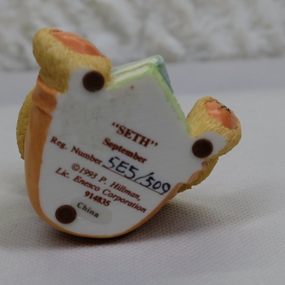 Cherished Teddies Monthly Friends to Cherish September Bear "Seth" Figurine 1993 - Picture 6 of 6